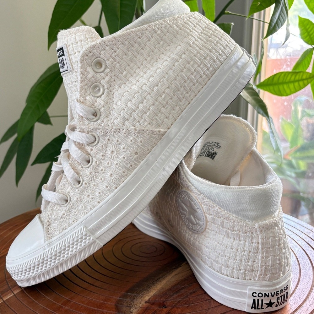 Converse Chuck Taylor All Star Madison Mid Egret White Eyelet A09809C Womens 11